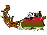Christmas Notice on the side of Father Christmas` sleigh